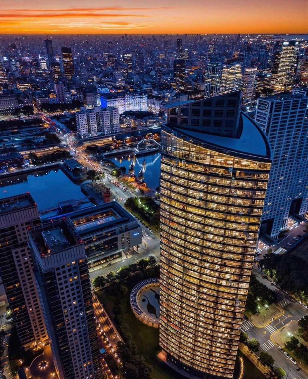 Cityscape view of Buenos Aires with buildings and streets