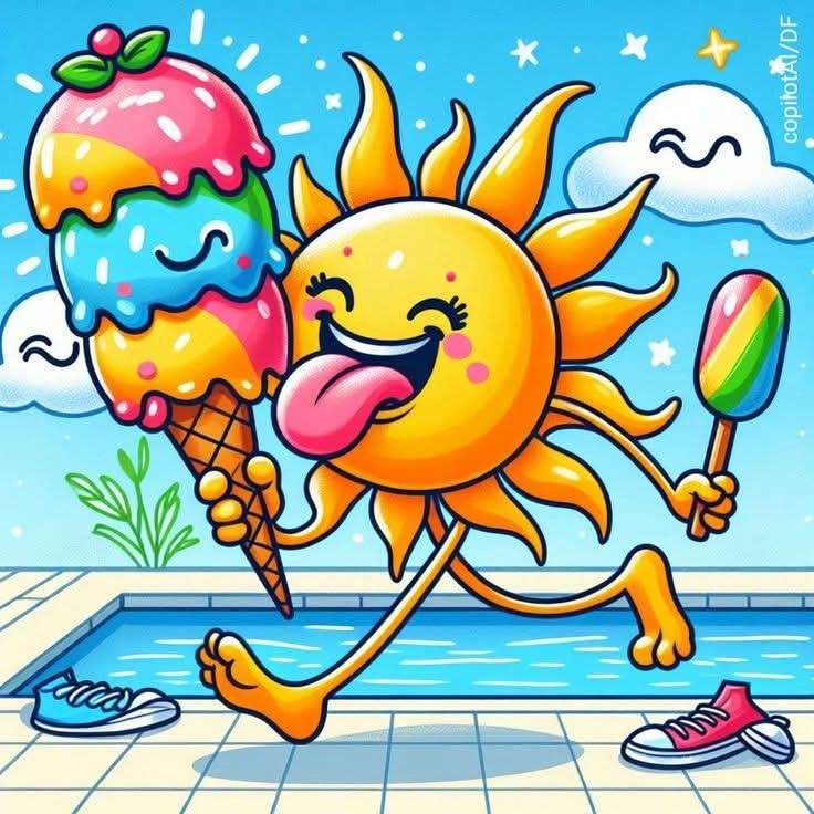 Happy Sun with Ice Cream