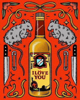 Rats and Bottle Illustration