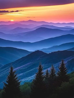 Smokey Mountains at Sunrise