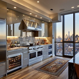 Penthouse Kitchen New York View