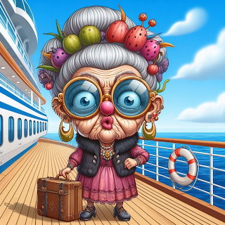 Elderly Woman on Cruise Ship