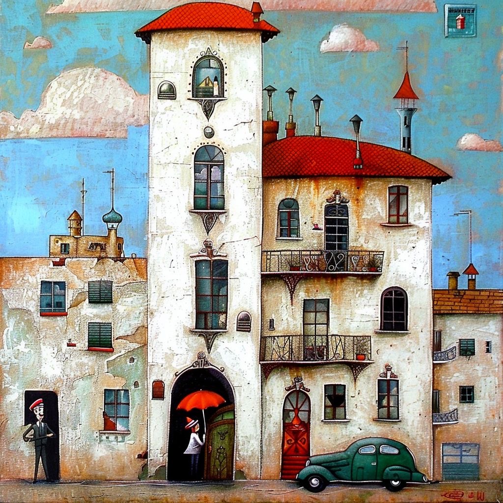 Whimsical Village Tower