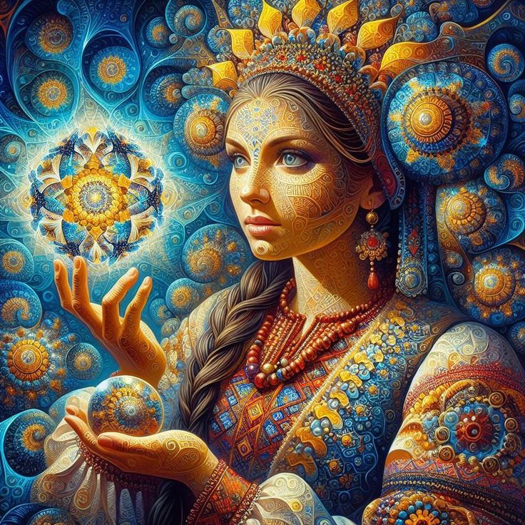Ukrainian Woman Mandala Art