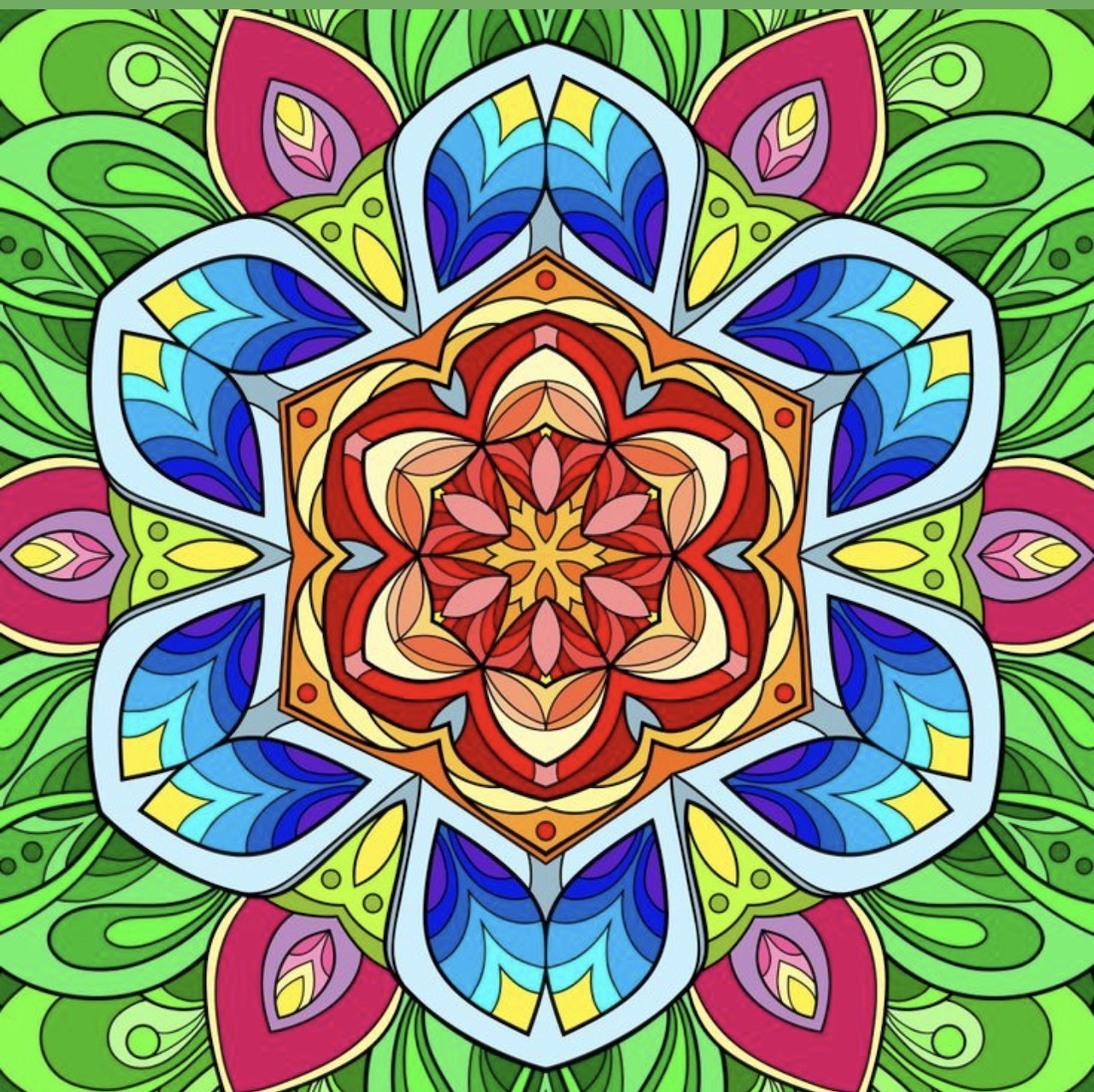 Colorful Mandala Flower Pattern