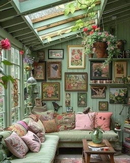 Vintage Green Living Room