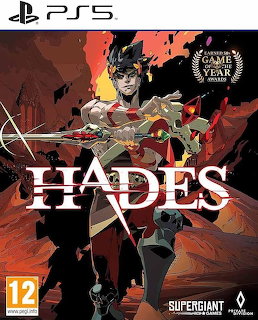 PS5 Hades cover art showing Zagreus holding a sword in a fiery fantasy illustration.