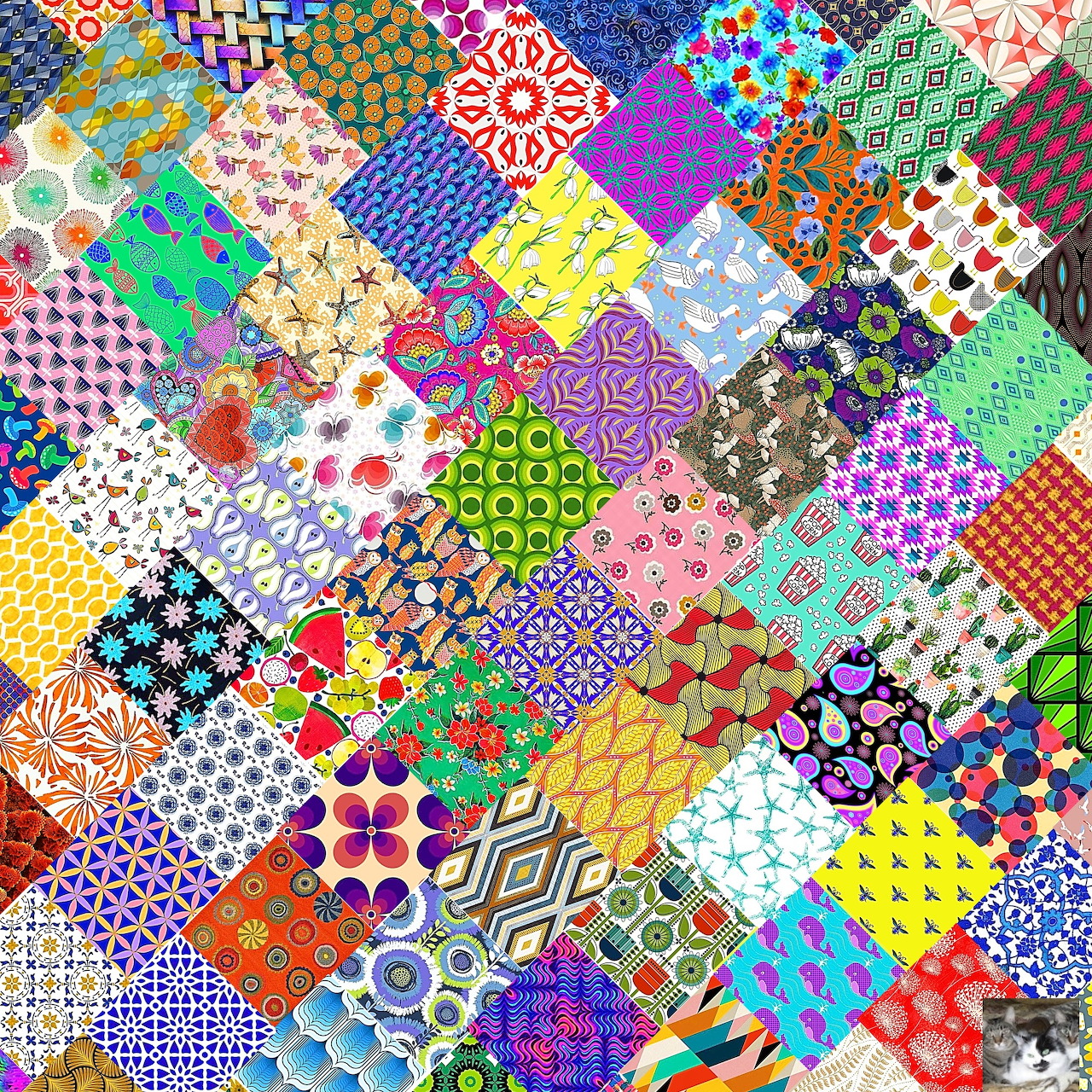 Colorful Patchwork Quilt Pattern