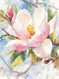 Pink and White Magnolia