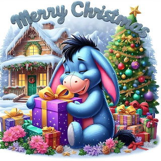 Eeyore Christmas Scene