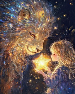 Girl and Magical Lion
