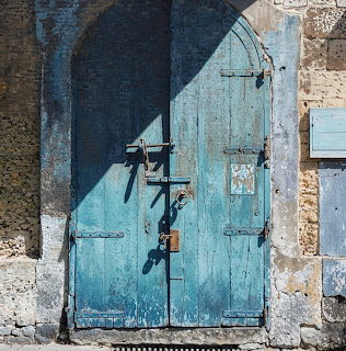 Old Blue Weathered Door