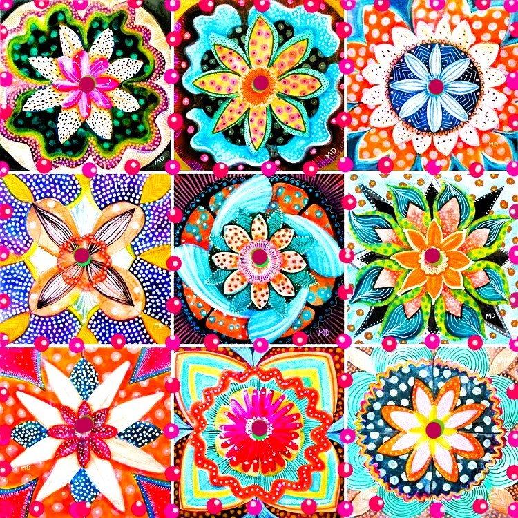 Colorful Abstract Mandala Grid