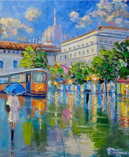 Piazza Fontana Milan Painting