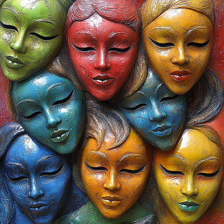 Colorful Venetian Masks Collage
