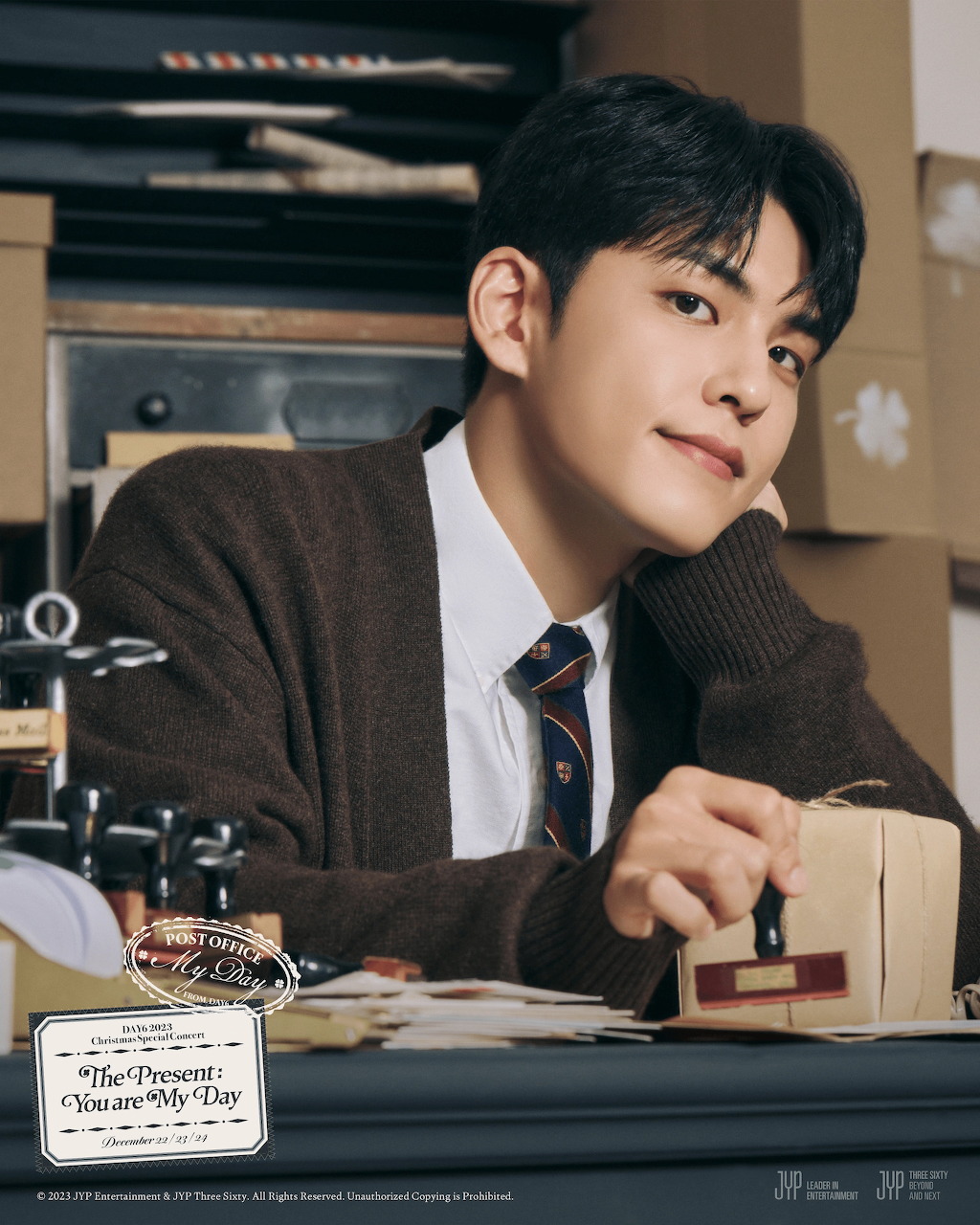 K-pop idol Wonpil of DAY6 in a styled solo portrait.