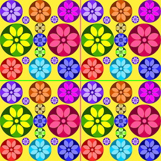 Colorful Floral Pattern Grid