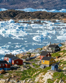 Greenland Arctic Village Icebergs