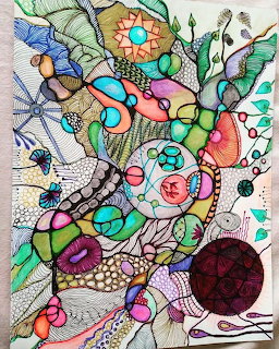 Abstract Floral Doodle Art