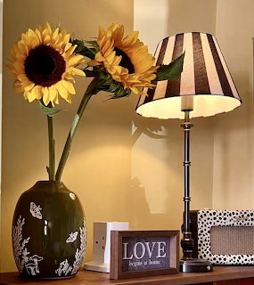 Sunflowers and Lamp