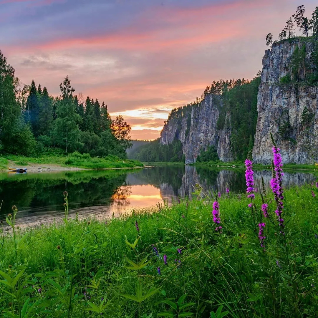 Evening River Cliffs