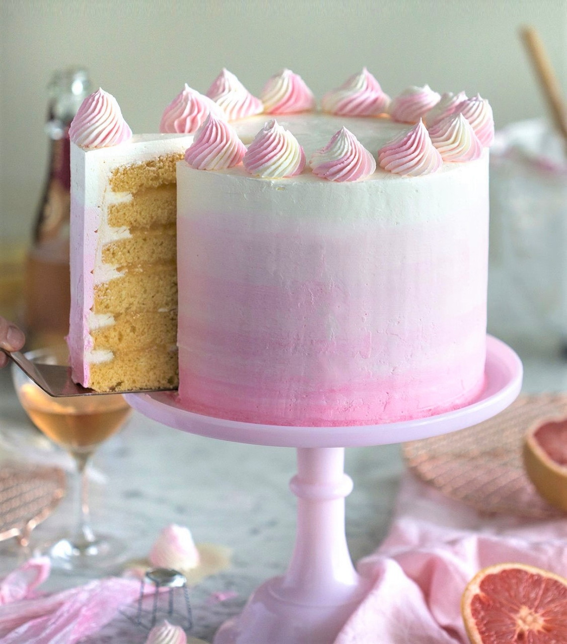 Grapefruit Champagne Cake