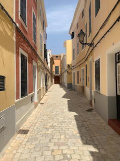 Sunlit Cobblestone Street