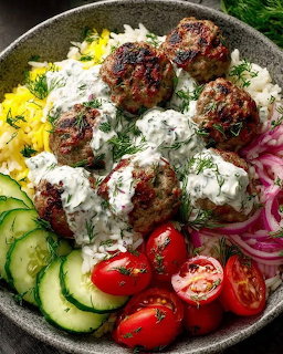 Greek Meatball Bowl
