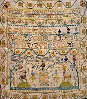 Antique Needlework Sampler