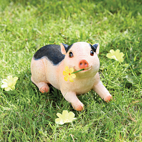Pig Figurine on Grass