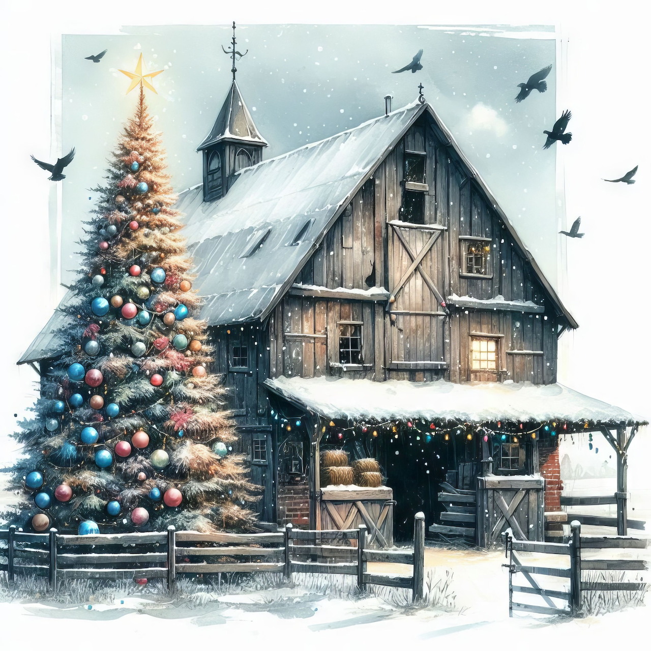 Christmas Farm Barn Winter