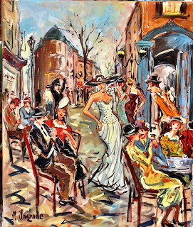 Parisian Café Street Scene