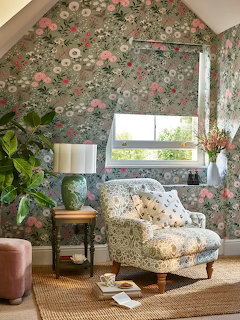 Floral Wallpaper Living Room