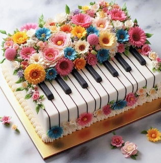 Floral Piano Cake