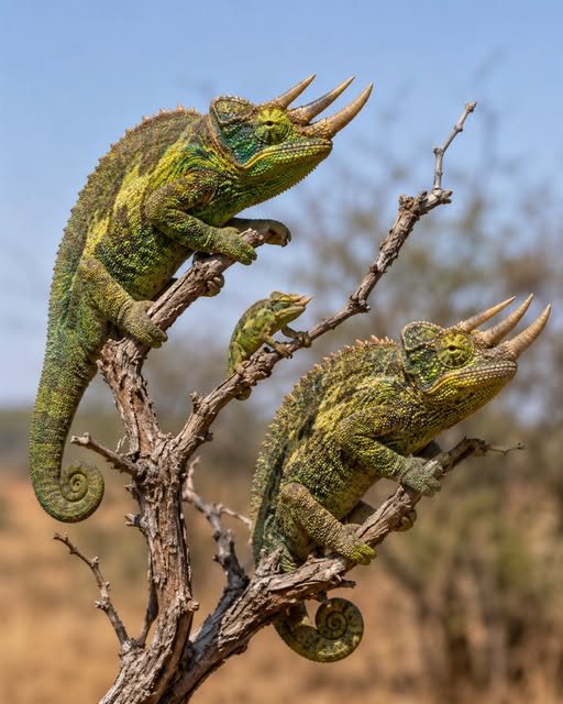 Jackson's Chameleons on Branch