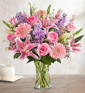 Pink Flower Bouquet in Vase