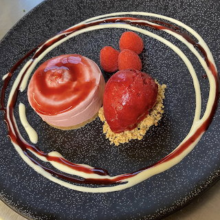 Raspberry Dessert Plating