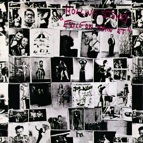 Black-and-white collage of vintage portrait photos with red handwritten album title text