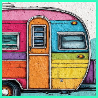 Colorful Vintage Camper Trailer