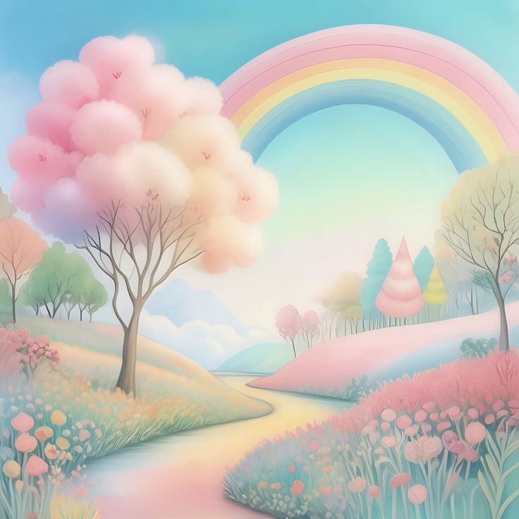 Pastel Rainbow Fantasy World