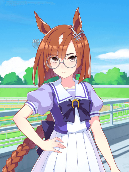 Anime illustration of Ikuno Dictus character card from Umamusume series