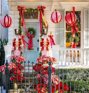 Nutcracker Christmas House Porch