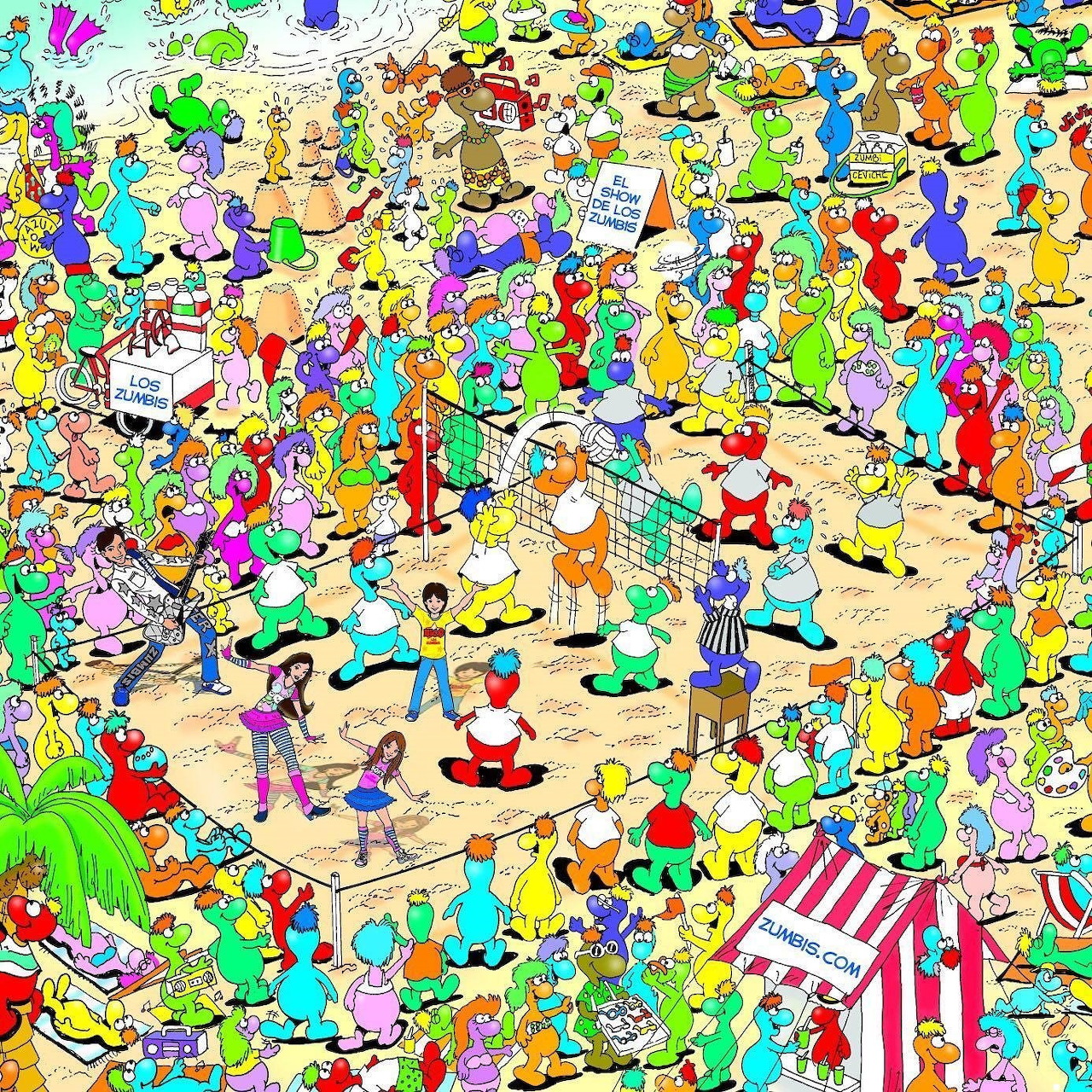 Beach Crowd Scene