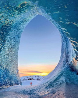Ice Cave Arch at Sunset