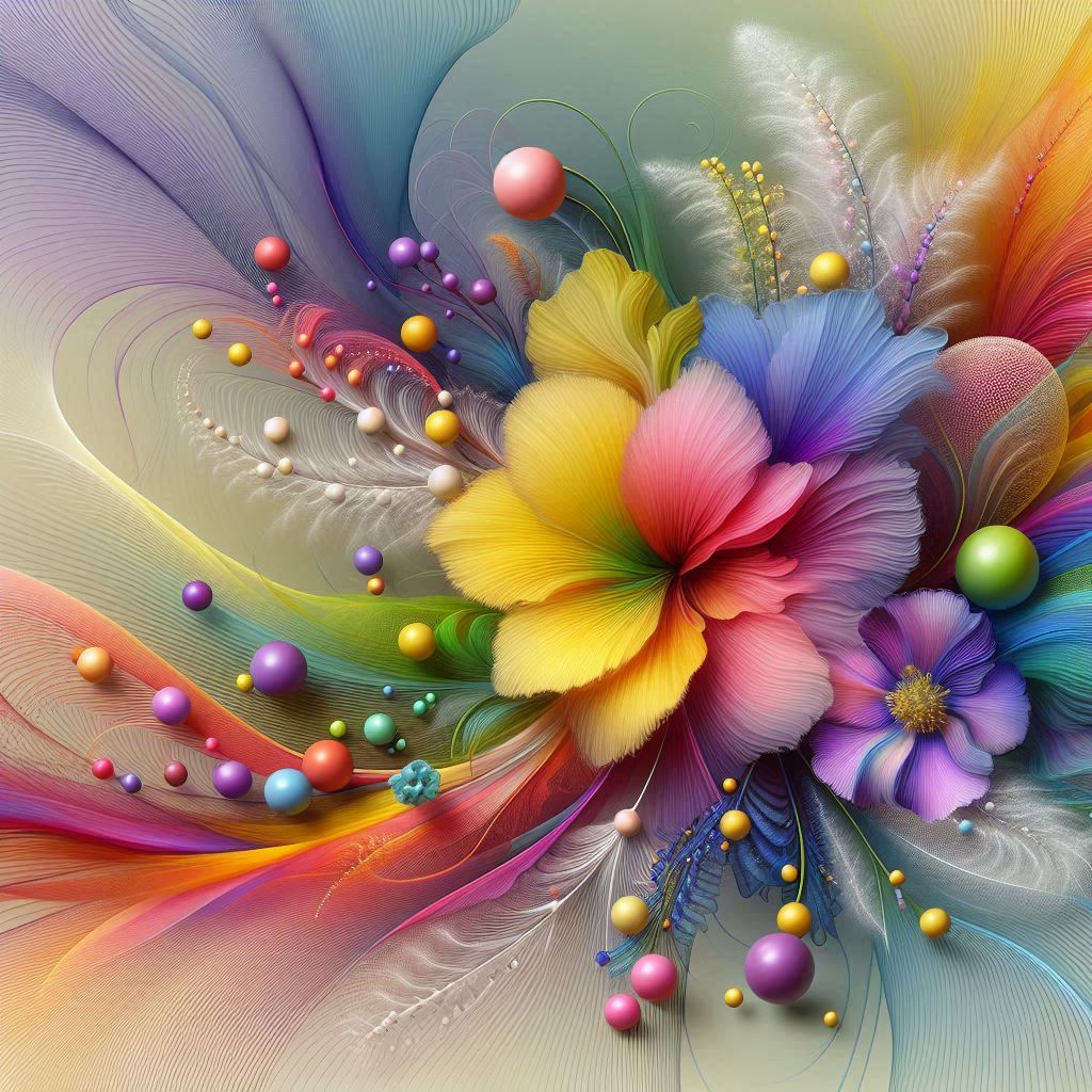 Rainbow Fractal Flowers