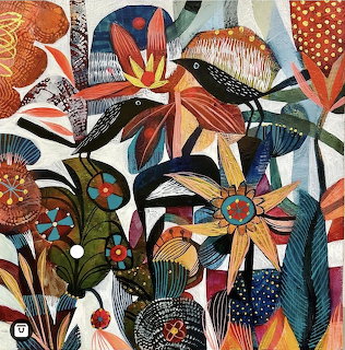 Abstract Bird Flowers