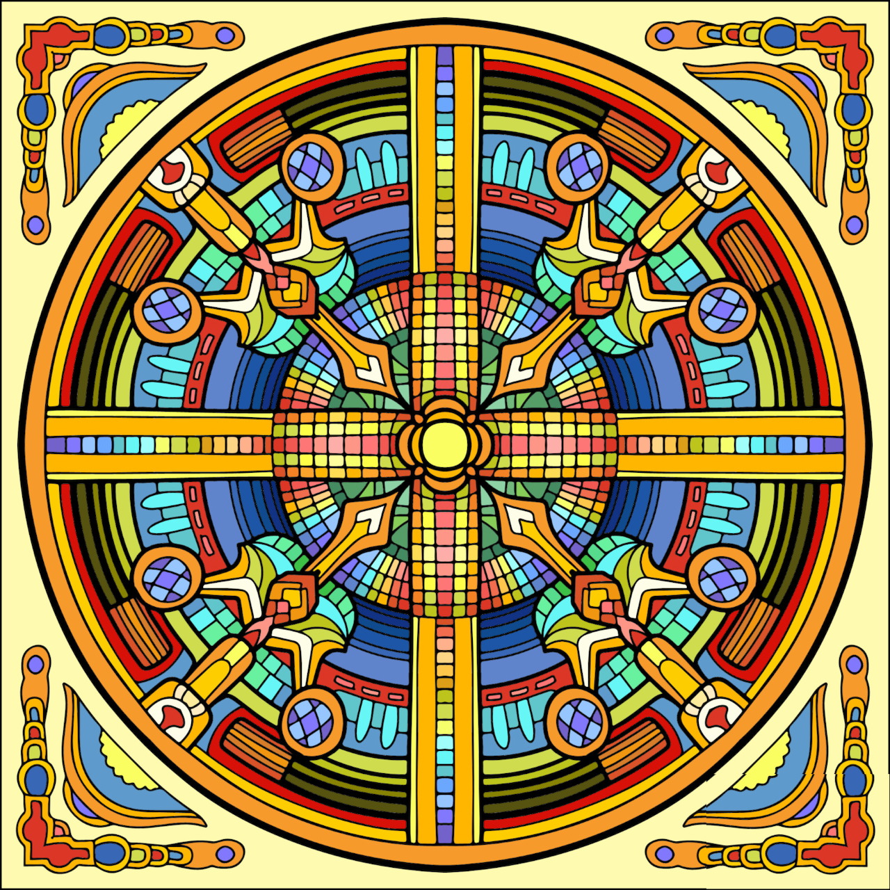 Stained Glass Mandala Design