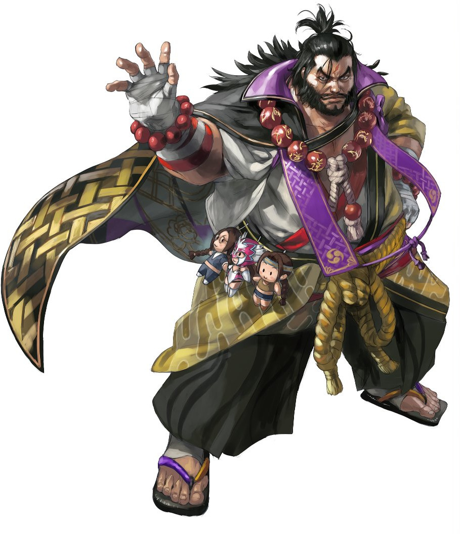 Illustration of Ganryu, a sumo wrestler character from Tekken 7, in fighting stance.