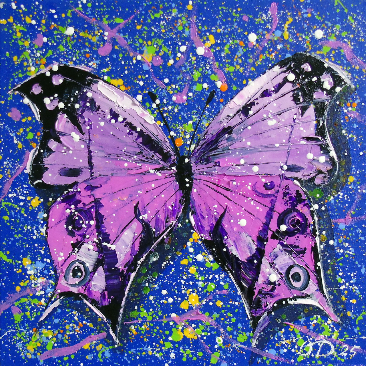 Purple Butterfly Painting