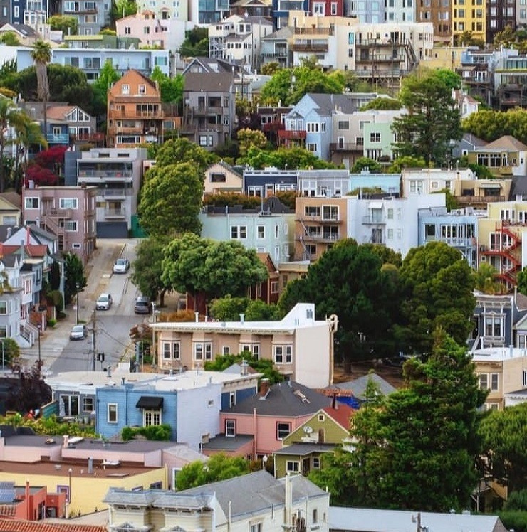 Colorful Hillside Houses